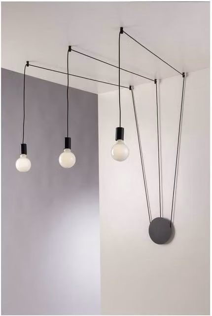 Netlighting Habitat 3 Light Dimmable Suspended Pendant Ceiling Light in Black