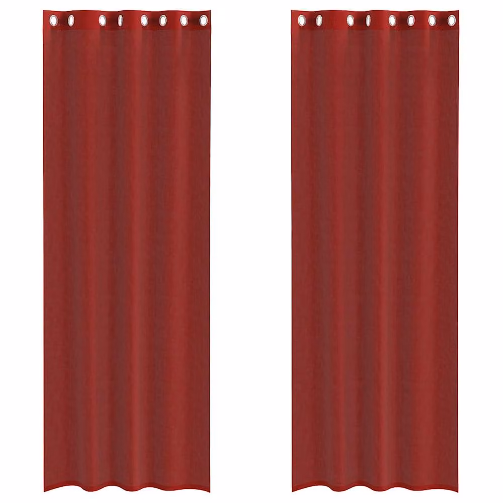 Berkfield Home Wine Red Voile Fabric Curtains with Eyelets, 2 Pack, W: 140 cm x H: 300 cm – 2