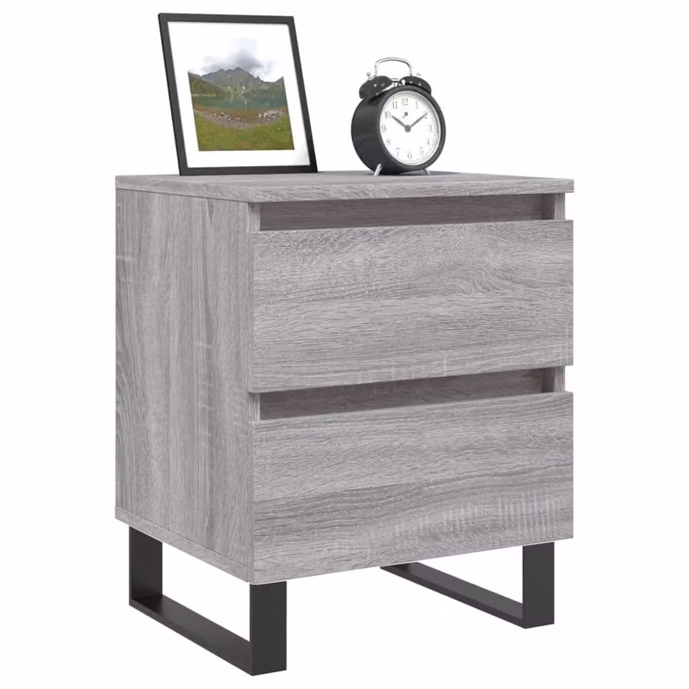 Berkfield Home Set of 2 Grey Sonoma Bedside Cabinets, W/D/H: 40 x 35 x 50 cm – 2