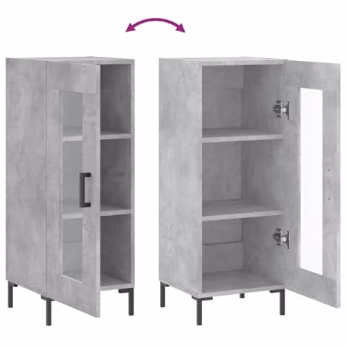 vidaXL Modern Sideboard in Concrete Grey, W/D/H: 34.5 x 34.0 x 90.0 cm – 3
