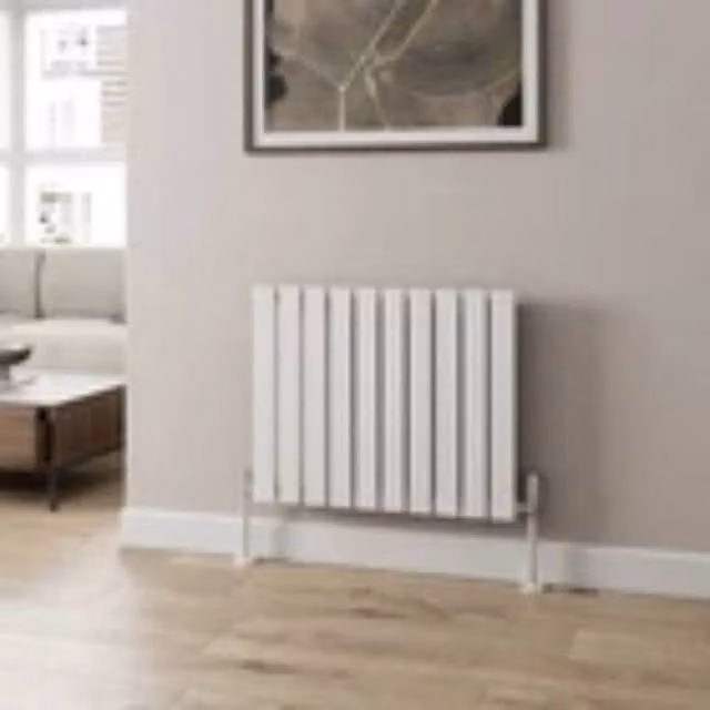 Kelvenix Designer Horizontal Single Panel Flat Radiator in White – 1