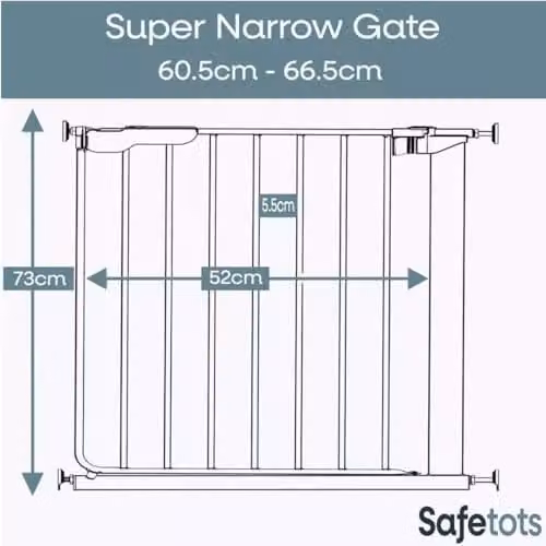 Safetots Black No-Drill Extendable Baby Safety Gate for Doors and Stairs – 3