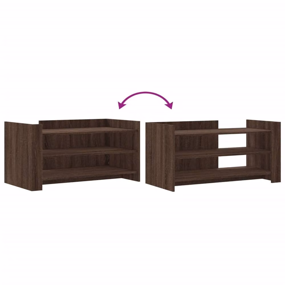 Berkfield Home Modern Brown Oak Coffee Table, W/D/H: 100 x 50 x 50 cm – 3