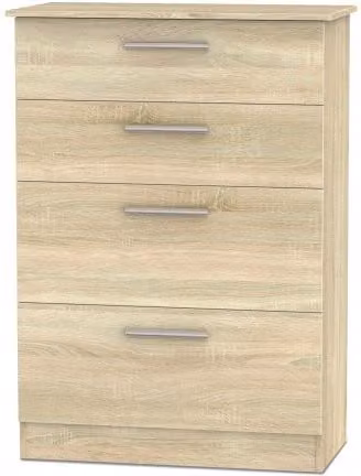 Welcome Contrast 4 Drawer Deep Chest of Drawers in Beige