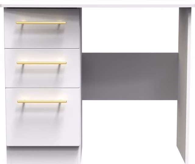 Ready Assembled 2 U Helmsley 3 Drawer Vanity in White and Gold