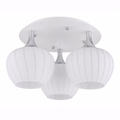 Netlighting Maxy Globe Ceiling Light in White and Chrome with 3x E27 Glass Shades
