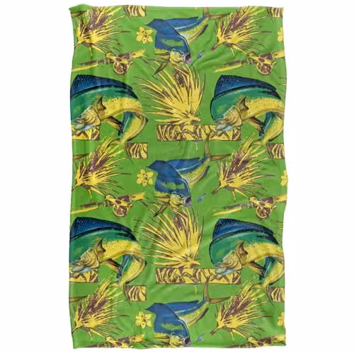 JQ Licensing Dorado Fishing Tiki 2 Super Soft Fleece Snuggle Blanket, Multicolour