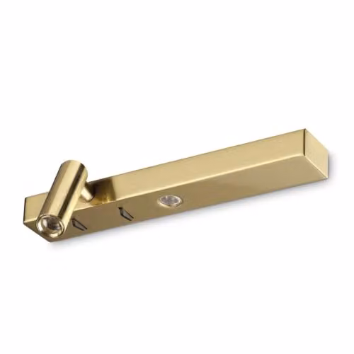 Ideal Lux Bonne Nuit Left LED Reading Wall Light in Brass with Warm White 3000K Light – 1