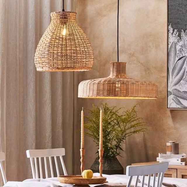 Wyld and Coco Handwoven Rattan Pendant Lamp in Brown – 1