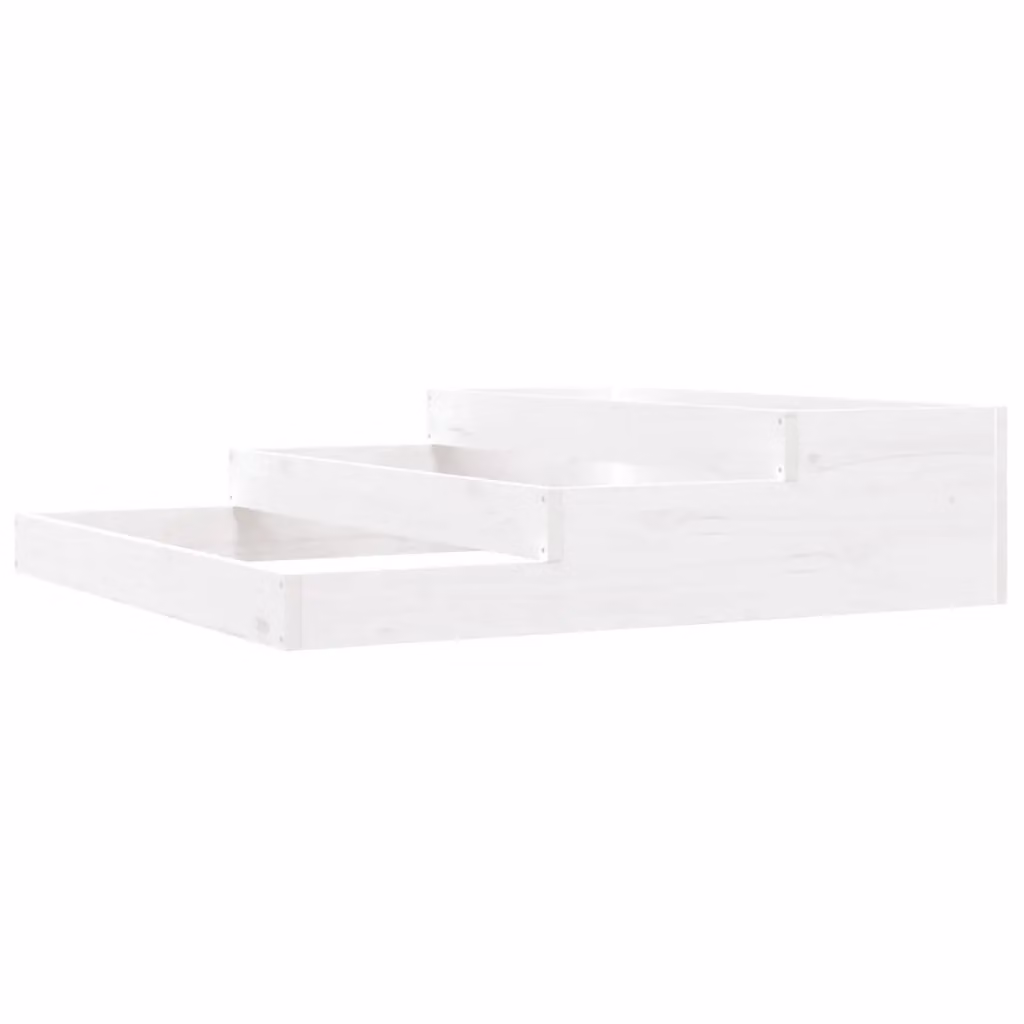 Berkfield White Solid Wood Pine Planter W: 107 cm, D: 107 cm, H: 27 cm – 2
