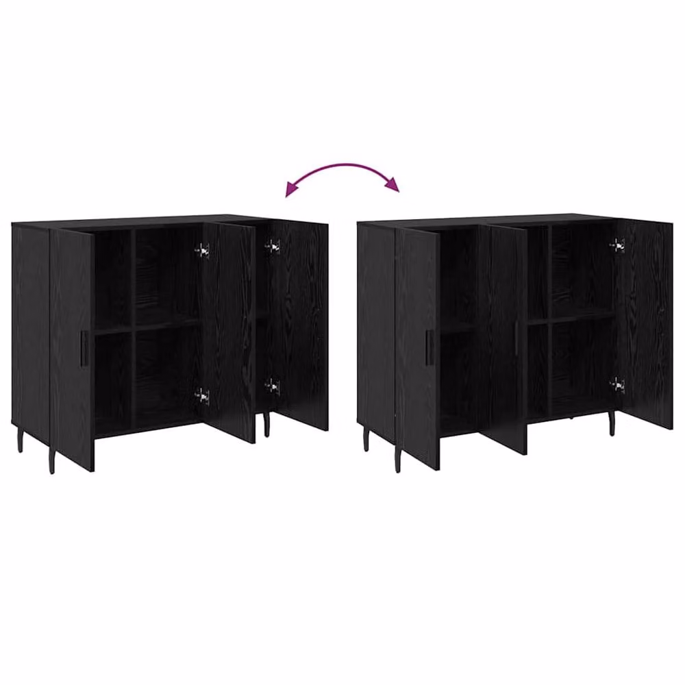 Berkfield Home Modern Black Sideboard with Storage Door, W/D/H: 90 x 34 x 80 cm – 5