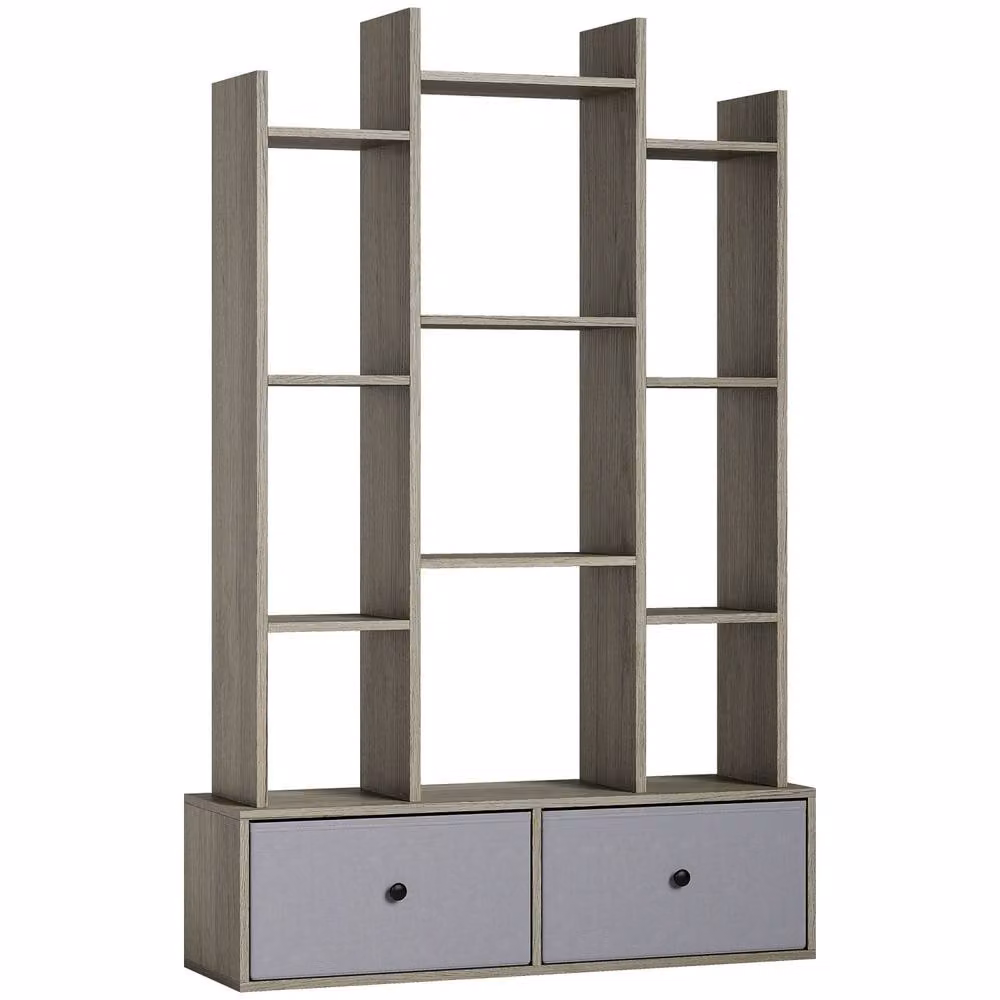 Wyld Haus Rive Keba 12 Compartment Storage Unit in Charcoal Graphite Wood Effect – 2