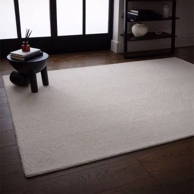 The Rug Shop UK Cream and Ivory Modern Abstract Polyester Area Rug, W: 160 cm, L: 230 cm