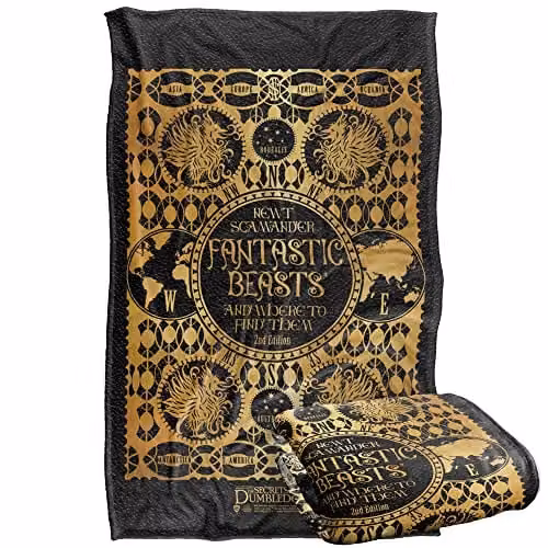 LOGOVISION Fantastic Beasts The Secrets Of Dumbledore Super Soft Silky Touch Throw Blanket, Multicolour, W: 91 cm, D: 147 cm – 1