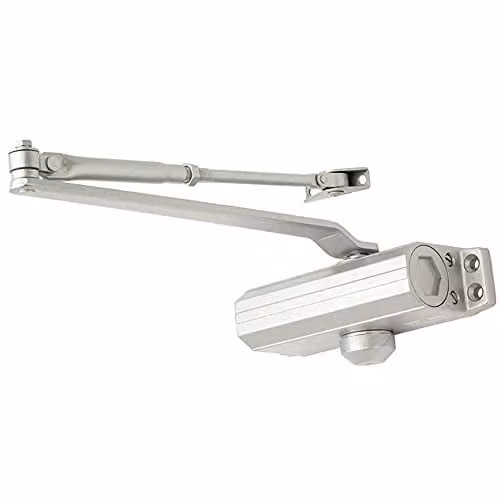 Loops Fixed Power Overhead Door Closer with 180 Degree Opening for 60kg Doors in Silver