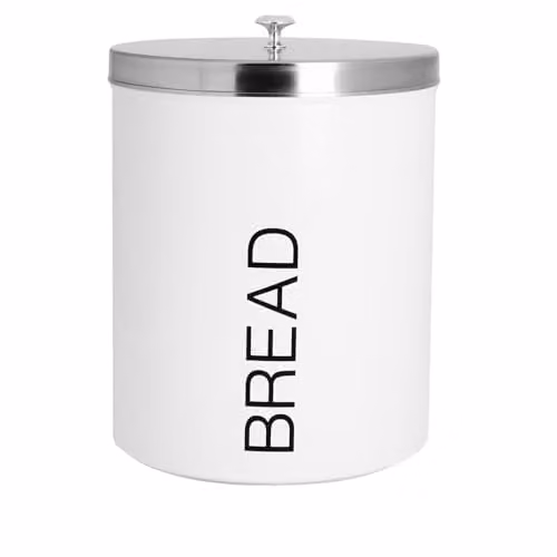 Harbour Housewares Metal Bread Bin in White with Airtight Lid – 1