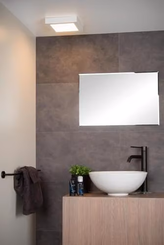Lucide Brice Square Dimmable LED Flush Ceiling Light for Bathrooms, White – 3