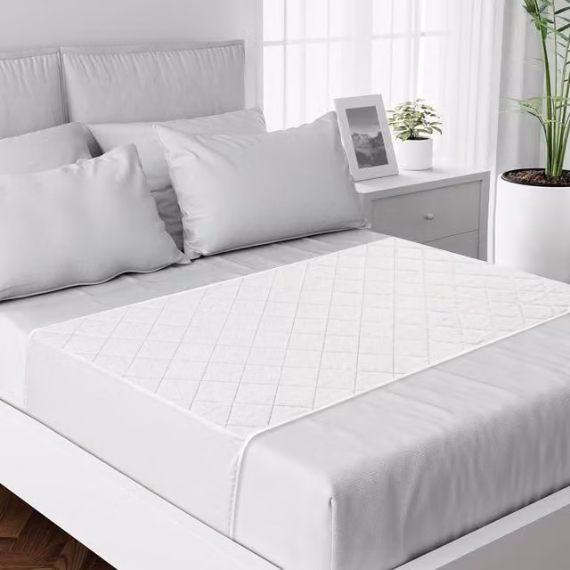 Cotton Passion Pack of 2 White Microfibre Breathable Bed Pads, W/D/H: 140 x 200 cm