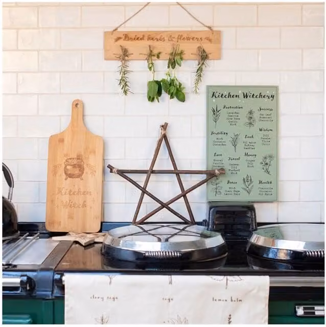 KDMK Kitchen Witch Wooden Chopping Board in Brown