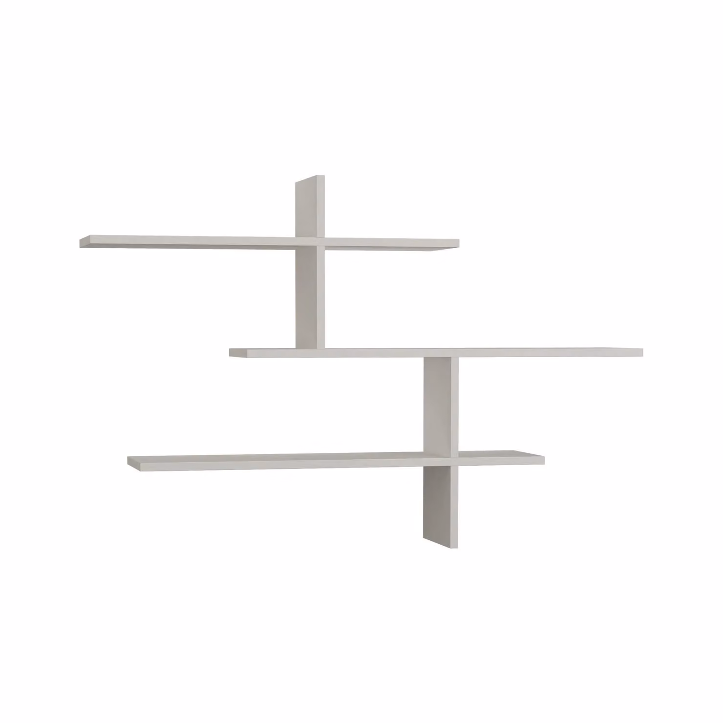 Decortie Leo Modern Three Tier Floating Wall Shelf, White, Width: 123 cm – 2