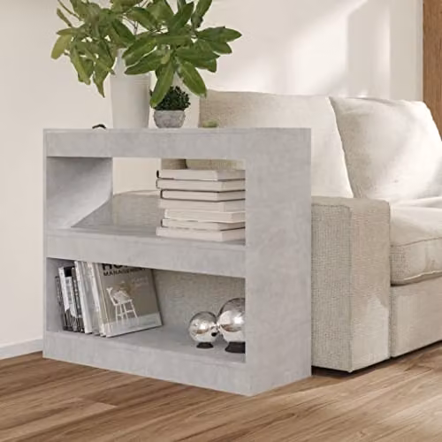 vidaXL Modern Book Cabinet and Room Divider in Grey, W/D/H: 80 x 30 x 72 cm – 3
