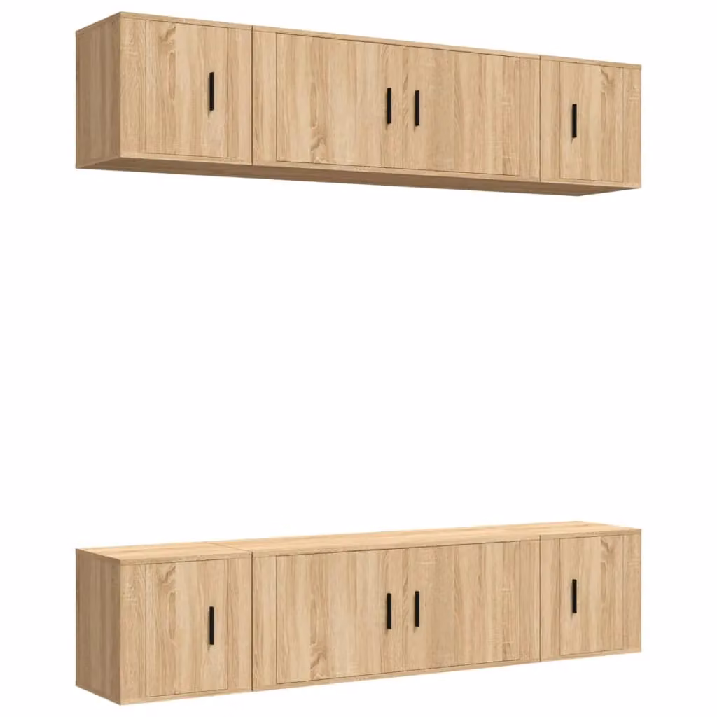 Berkfield Home 6 Piece Classic TV Cabinet Set in Sonoma Oak Brown Engineered Wood – 2