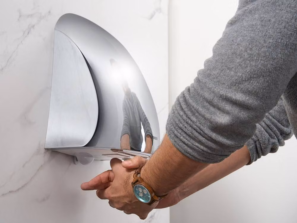 Bremmer Aero Blade Compact Wall Mounted Hand Dryer in Metallic Silver – 2