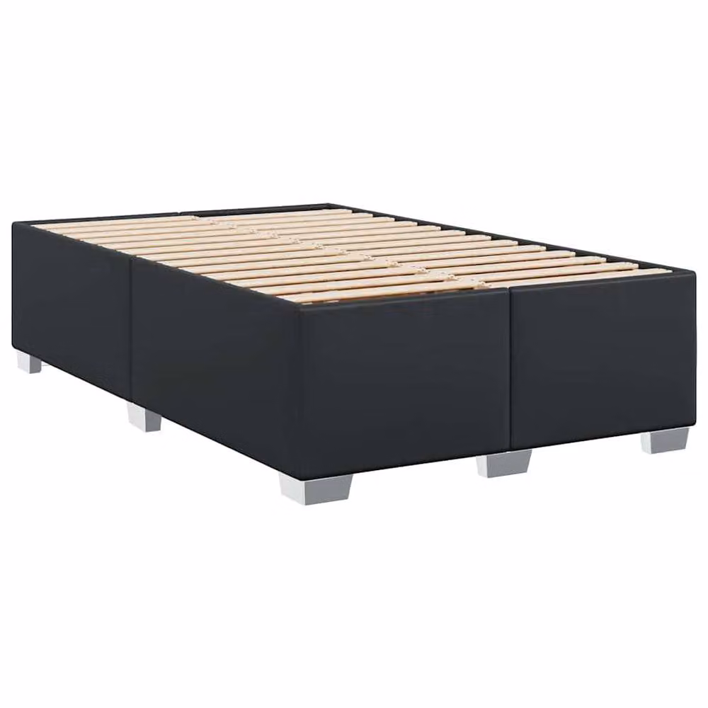 Berkfield Home Double Upholstered Faux Leather Bed Frame in Black, 140 x 200 cm – 3