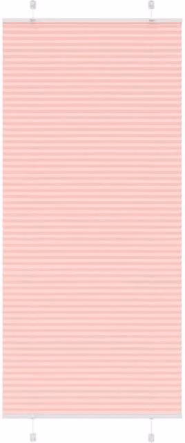 Berkfield Home Pink Single Pleat Polyester Fabric Blind with Cord, W: 85 cm, H: 200 cm