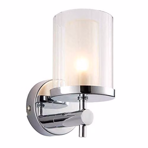 Netlighting Britton Chrome IP44 Bathroom Wall Light with Transparent Glass and G9 Base