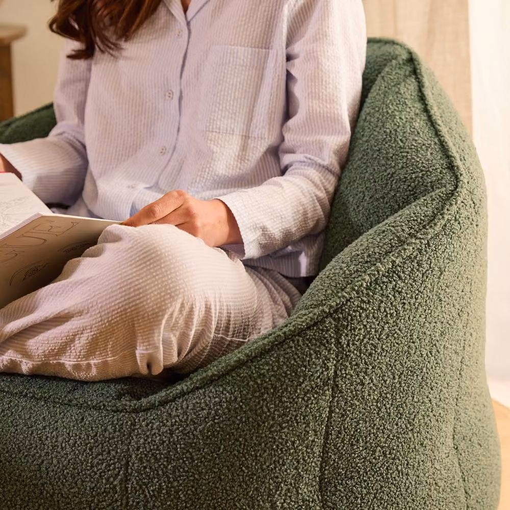 ICON Sirena Bouclé Bean Bag Accent Chair in Green – 3