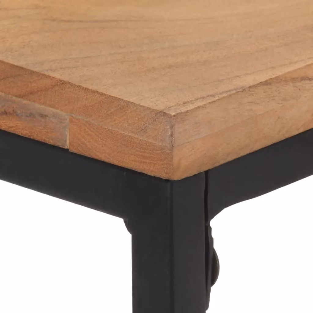 Berkfield Home Rustic Solid Acacia Wood Console Table in Brown, W/D/H: 110 x 35 x 75 cm – 3
