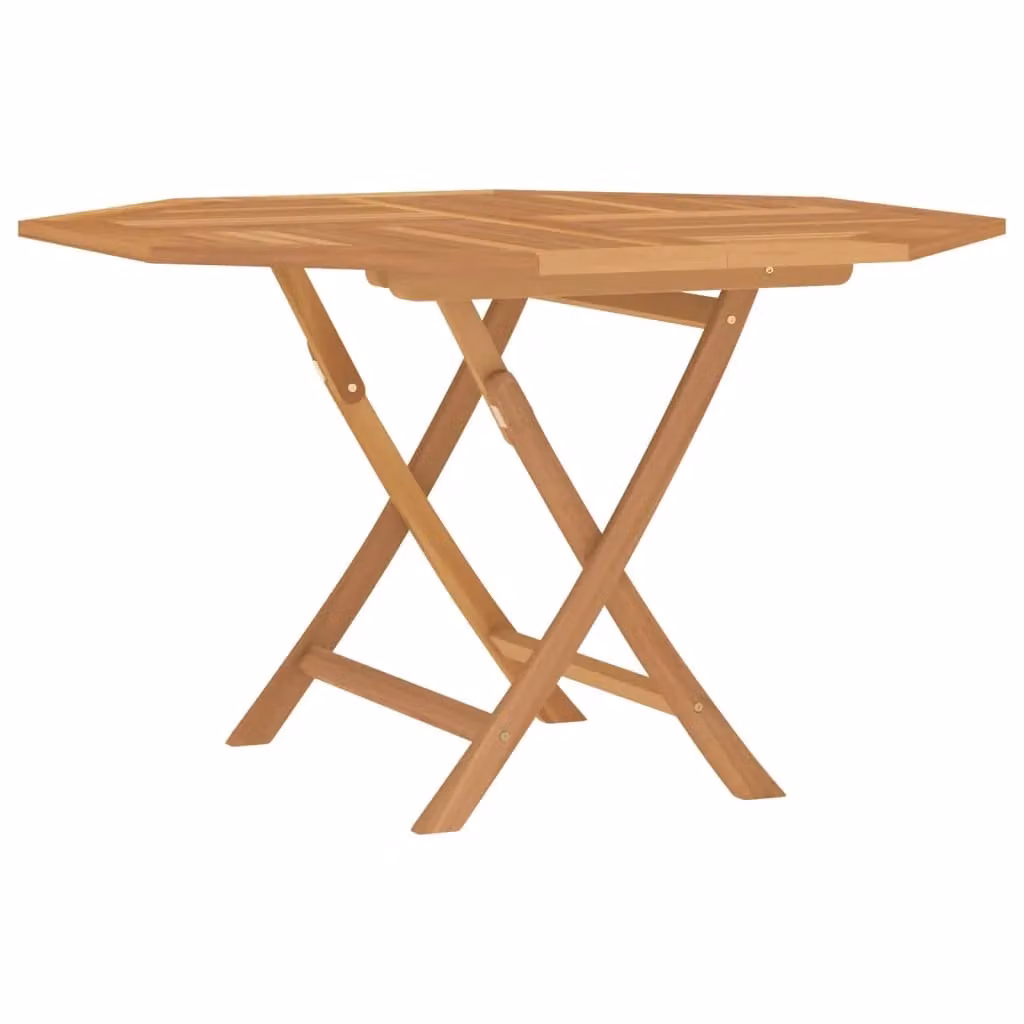 Berkfield Home Folding Garden Table in Brown Solid Teak Wood, W/D/H: 120 x 120 x 75 cm – 2