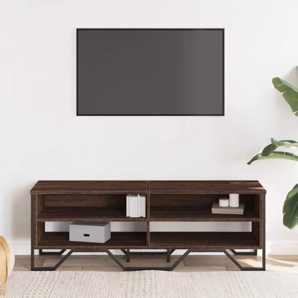 Berkfield Home Modern TV Cabinet in Brown Oak, W/D/H: 122 x 34 x 41 cm – 3
