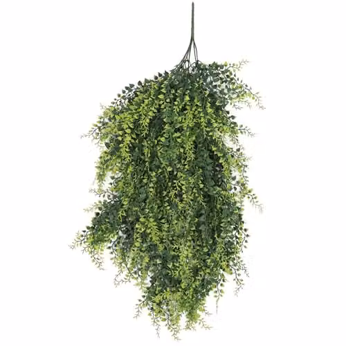 Green Leaf Hanging Artificial Foliage Plant, UV and Fire Resistant, 85cm – 1