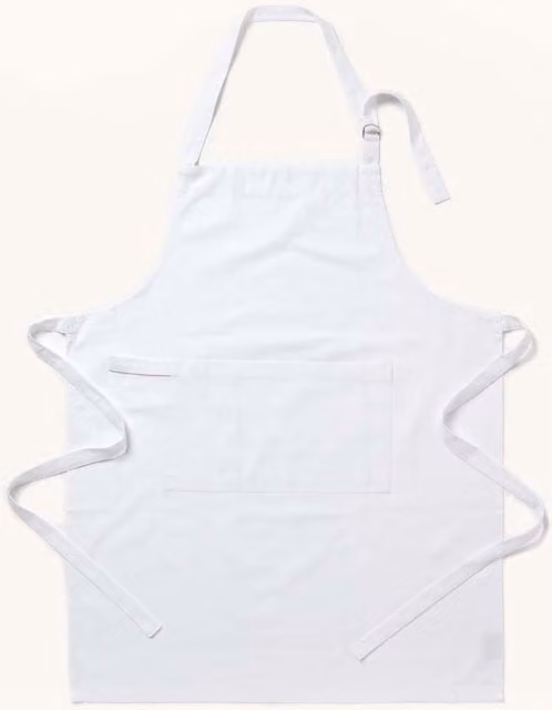 Homescapes White 100% Cotton Adjustable Unisex Apron with Pocket