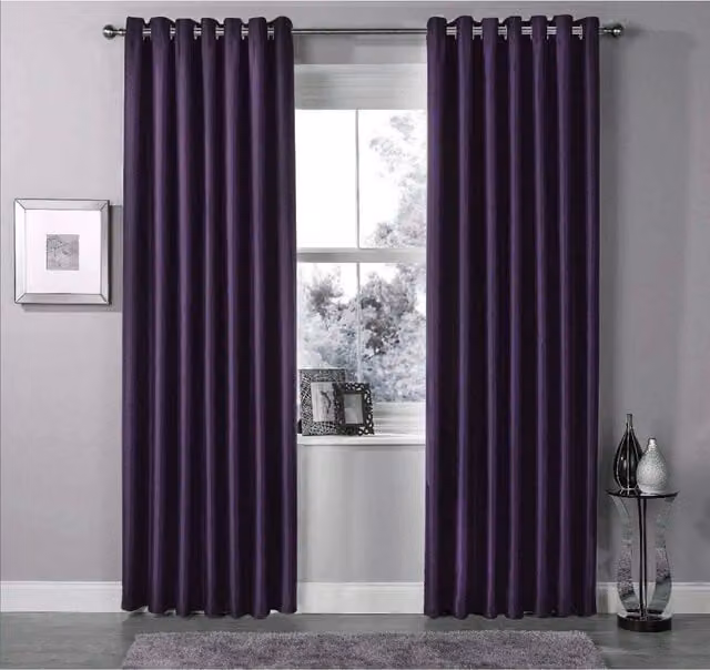 NewEdgeBlinds Purple Blackout Fabric Eyelet Curtains W: 167 cm, H: 167 cm