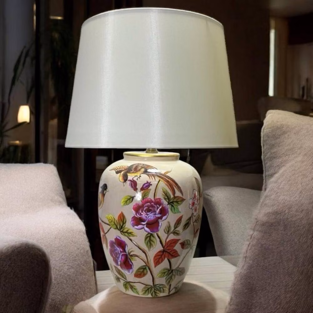 Minster Stylish Living Ltd Multicolour Ceramic Table Lamp with Shade, W/D/H: 28 x 28 x 47 cm – 2