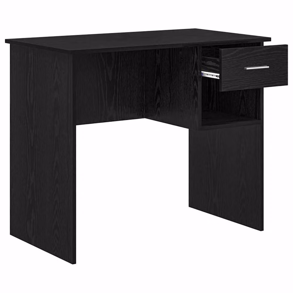 Berkfield Home Modern Writing Desk with Storage in Black Oak, W/D/H: 90 x 49.5 x 75 cm – 4