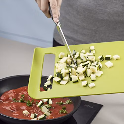 Zeal Straight to Pan Slim Kitchen Chopping Board, Large, Lime Green, W/D/H: 33.5 x 22.5 x 2 cm – 5