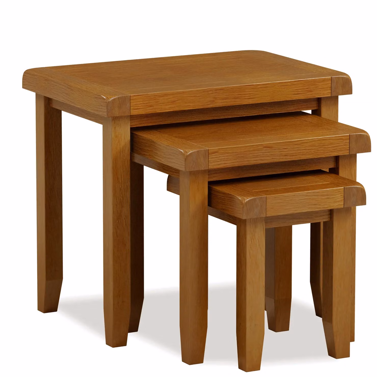 Rest Relax Elston Oak Nest of 3 Tables in Brown – 3