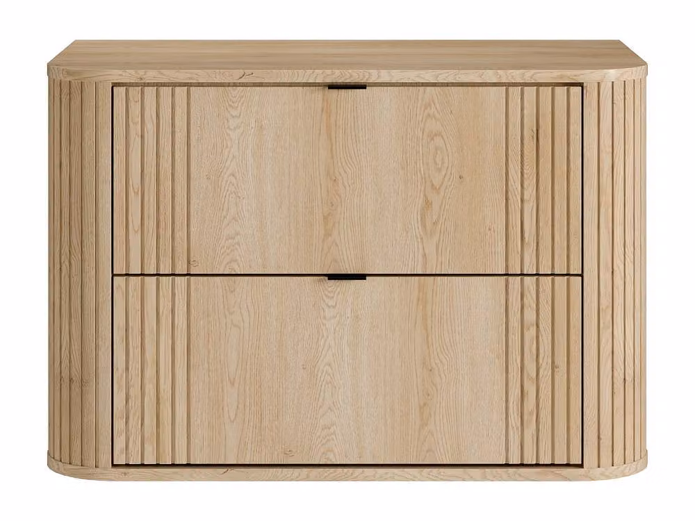 Vente-unique FILOR Wall-Hung Vanity Unit in Light Oak with Soft-Close Doors and LED Lighting, Beige, Width: 80 cm – 2