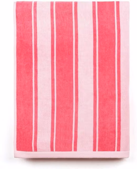 Meco Striped Cotton Flat Sheet in Pink, Green and Blue
