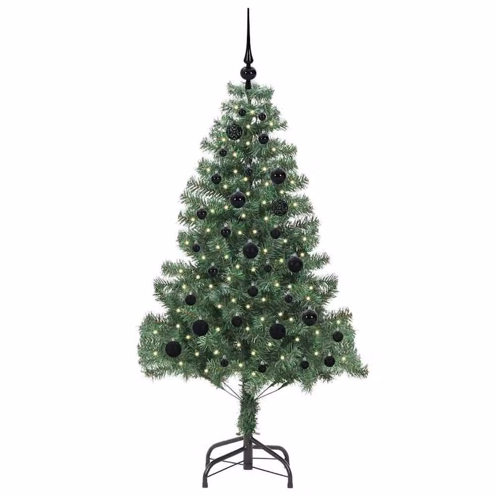 Berkfield Home Green PVC Christmas Tree with 150 LEDs and Stand, Height: 150 cm – 3