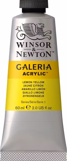 Winsor & Newton Galeria Acrylic Paint, Lemon Yellow, 60 ml