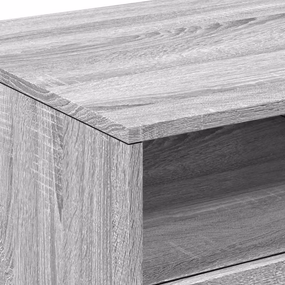 Berkfield Home Modern Coffee Table with LED Lights in Grey Sonoma, W: 90 cm, D: 49 cm, H: 40 cm – 3
