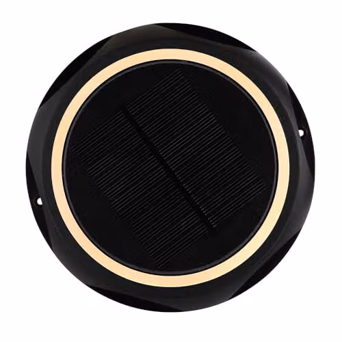 Globo Lighting Solar LED Garden Floor Spotlight in Black with Ground Spike, IP65 Waterproof, Warm White – 3