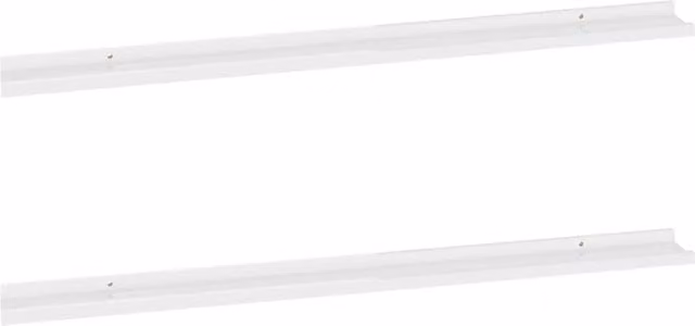 Berkfield Home Wall Mounted High Gloss White Shelves, 2 Pack, W: 115 cm, D: 9 cm, H: 3 cm – 1