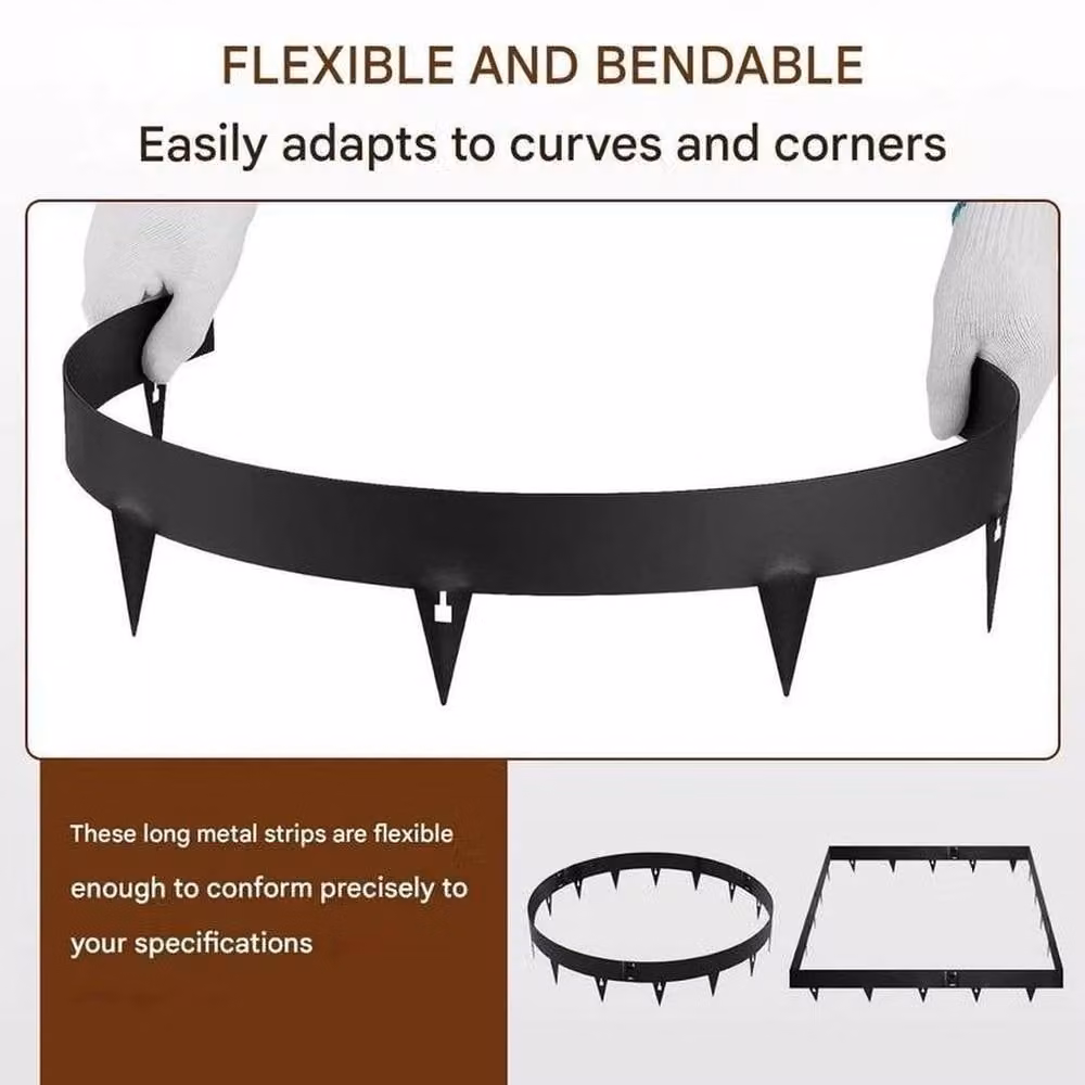 SPETLEK Black Corten Steel Flexible Garden Edging and Lawn Path Border – 3