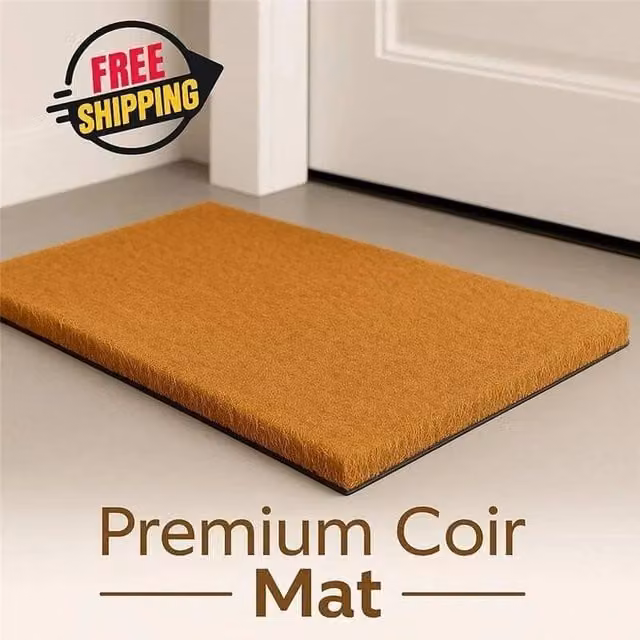 PAWNORA Heavy Duty Coir Entrance Mat in Brown, W: 100 cm, D: 150 cm – 1